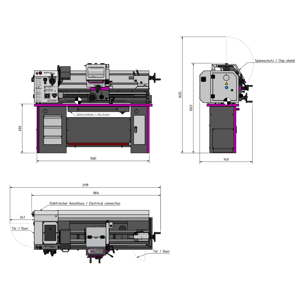 STÜRMER Leit- und Zugspindeldrehmaschine Optimum OPTIturn TM 3310D STÜRMER Leit- und Zugspindeldrehmaschine Optimum OPTIturn TM 3310D