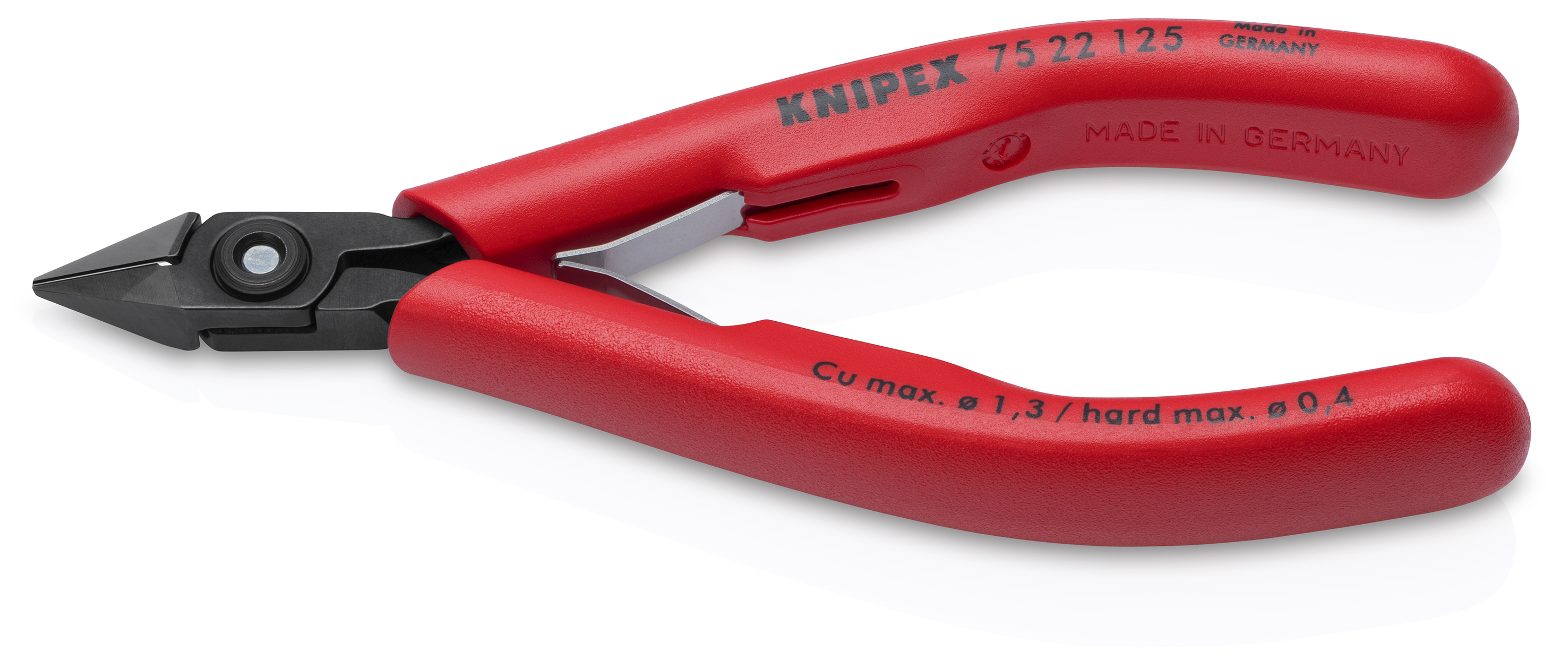 KNIPEX KNIPEX 75 22 125 Elektronik-Seitenschneider 125 mm brüniert mit Kunststoff-Hüllen