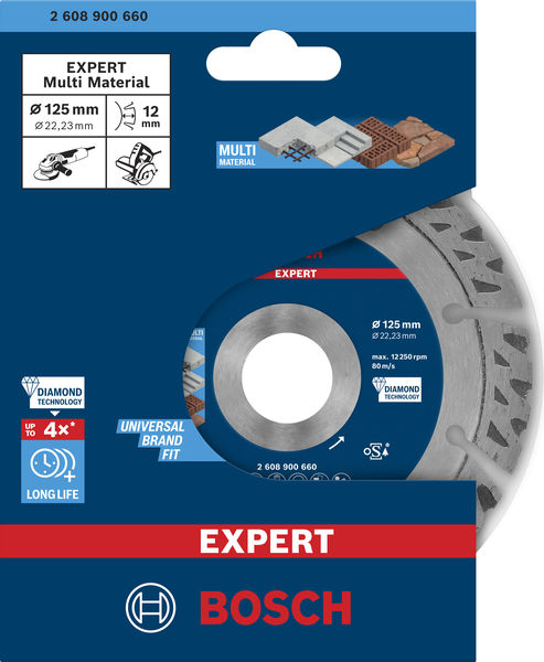 BOSCH EXPERT MultiMaterial Diamanttrennscheiben, 125 x 22,23 x 2,2 x 12 mm