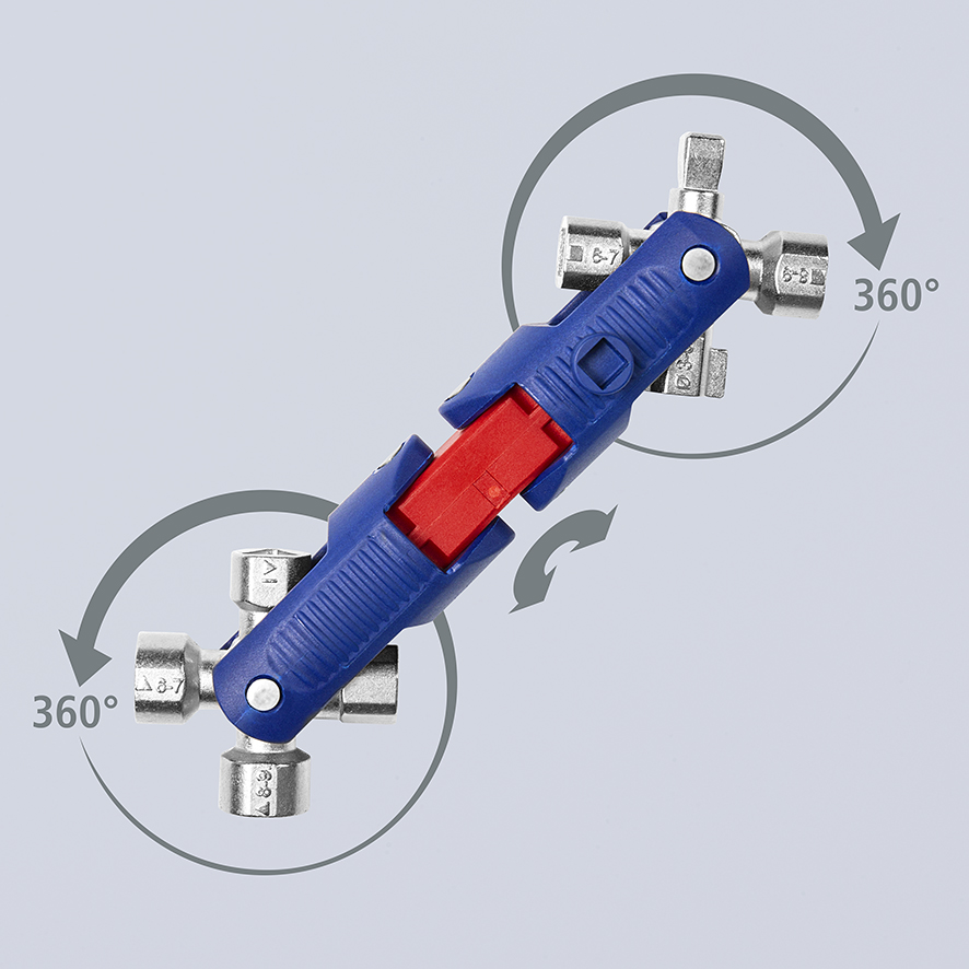 KNIPEX KNIPEX 00 11 06 V04 Universalschlüssel JointKey Quadro für gängige Absperrsysteme 63 mm