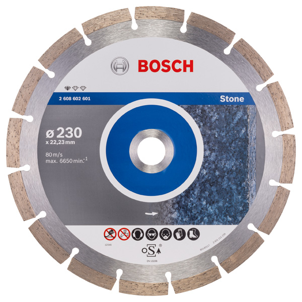 BOSCH Diamanttrennscheibe Standard for Stone, 230 x 22,23 x 2,3 x 10 mm, 1er-Pack BOSCH Diamanttrennscheibe Standard for Stone, 230 x 22,23 x 2,3 x 10 mm, 1er-Pack