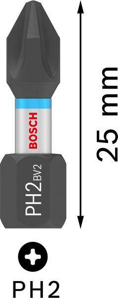 BOSCH PRO Phillips Impact Bit, PH2, 25 mm, Display, 10 x 25-tlg BOSCH PRO Phillips Impact Bit, PH2, 25 mm, Display, 10 x 25-tlg