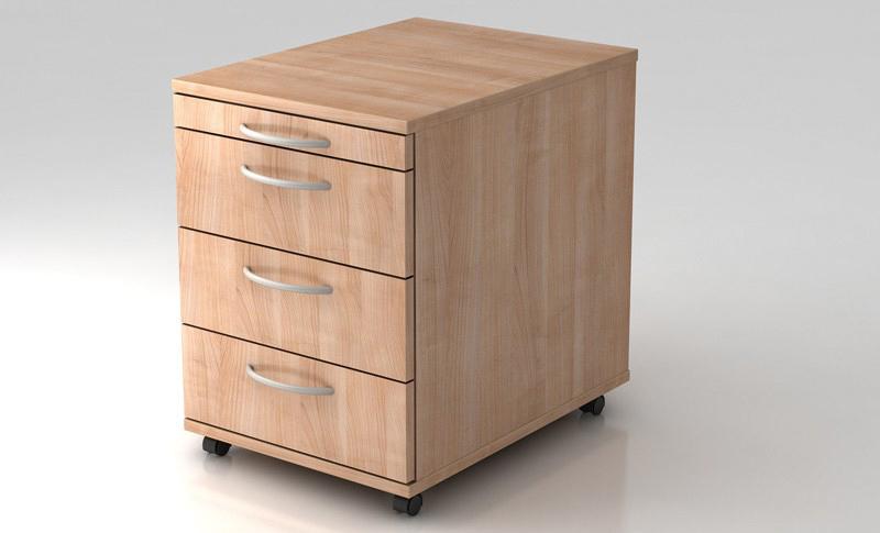N.A. Rollcontainer Nussbaum 3 Schübe