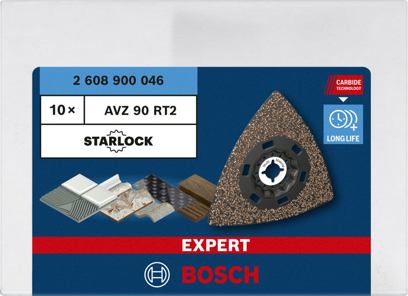 BOSCH EXPERT AVZ 90 RT2 Schleifplatte für Multifunktionswerkzeuge, 90 mm, 10-tlg. BOSCH EXPERT AVZ 90 RT2 Schleifplatte für Multifunktionswerkzeuge, 90 mm, 10-tlg.