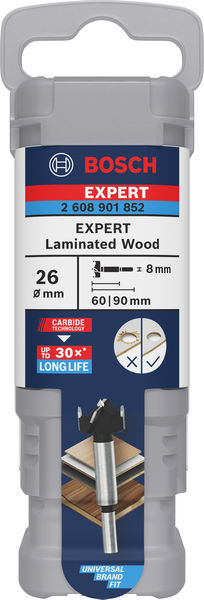 BOSCH EXPERT Laminated Wood Scharnierlochbohrer, 26 x 60 x 90 mm