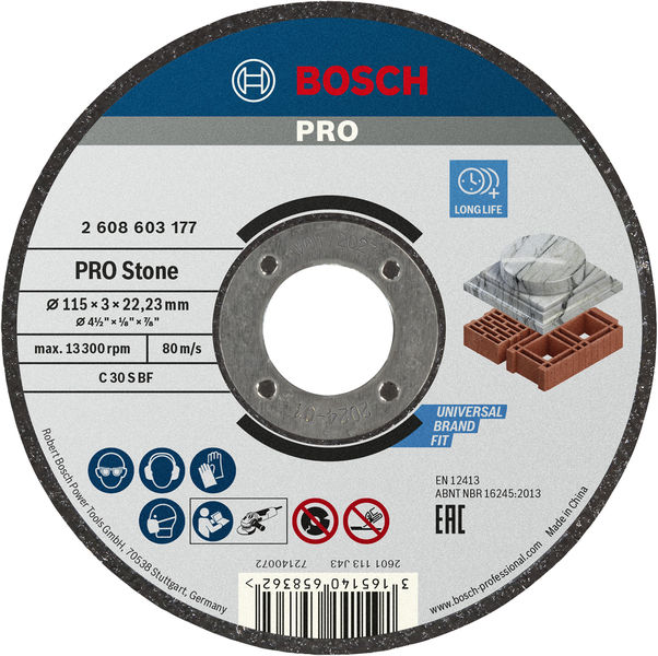 BOSCH PRO Stone Trennscheibe, 115 x 3 x 22,23 mm BOSCH PRO Stone Trennscheibe, 115 x 3 x 22,23 mm