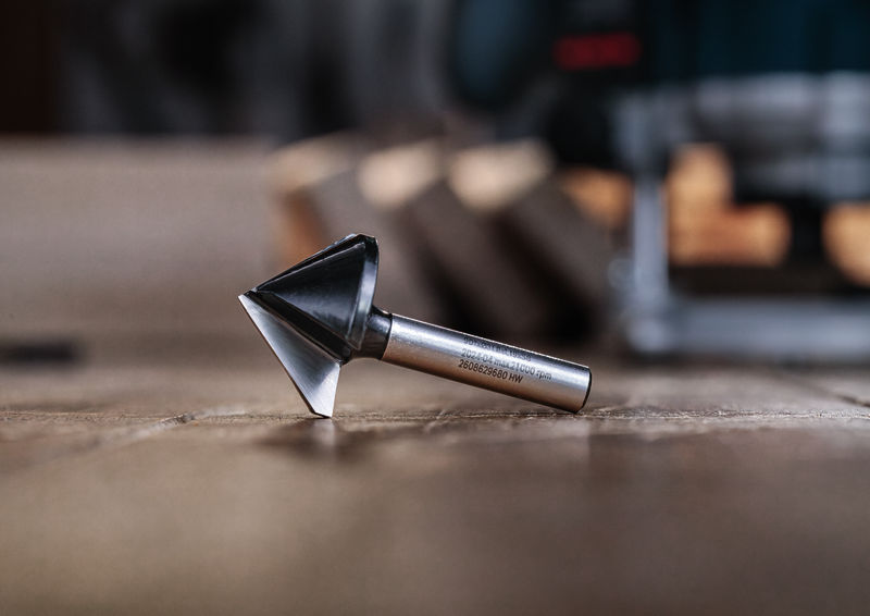 BOSCH PRO Spitznutfräser, 90° x Ø 31,8, Schaft 8 mm BOSCH PRO Spitznutfräser, 90° x Ø 31,8, Schaft 8 mm