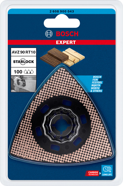BOSCH EXPERT Sanding Plate AVZ 90 RT10 Blatt für Multifunktionswerkzeuge, 90 mm