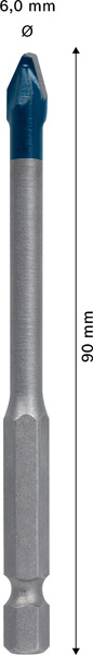 BOSCH EXPERT HEX-9 HardCeramic Bohrer, 6 x 90 mm