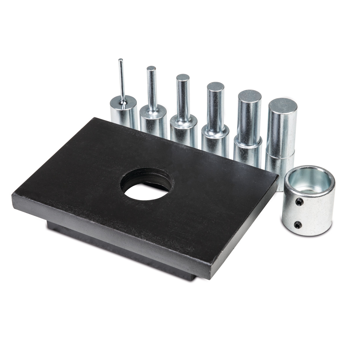 METALLKRAFT 6-teiliger Druckdornsatz mit Lochplatte WPP 15 T