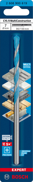 BOSCH EXPERT CYL-9 MultiConstruction Bohrer, 7 x 90 x 150 mm