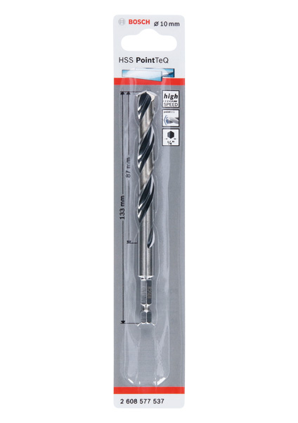BOSCH HSS PointTeQ Sechskantbohrer 10,0 mm BOSCH HSS PointTeQ Sechskantbohrer 10,0 mm