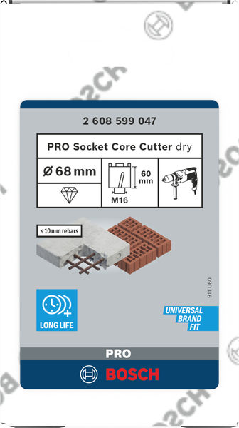 BOSCH Diamant-Dosensenker 68 mm, 60 mm, 4 Segmente, 10 mm