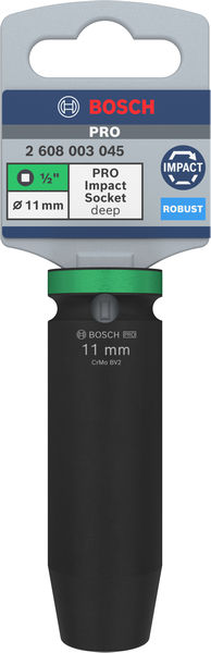 BOSCH PRO Impact Steckschlüsselsatz, 1/2", 11 mm, tief BOSCH PRO Impact Steckschlüsselsatz, 1/2", 11 mm, tief