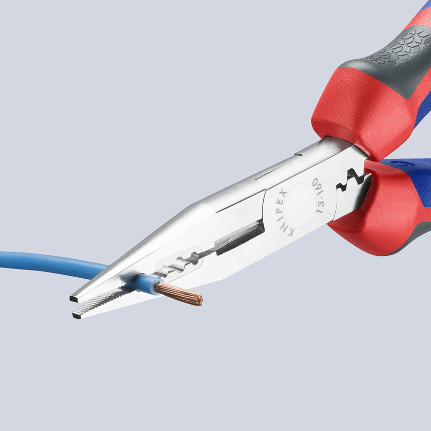 KNIPEX KNIPEX 13 05 160 Verdrahtungszange 160 mm verchromt gummierter Griff