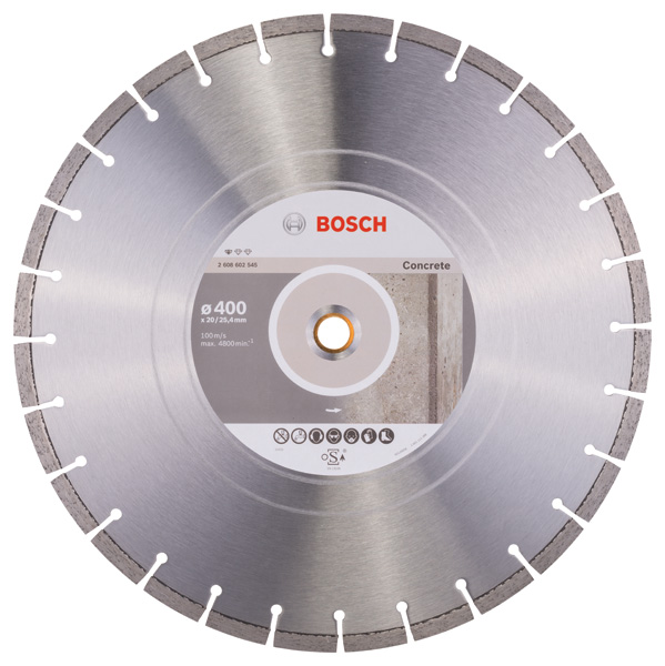 BOSCH Diamanttrennscheibe Standard for Concrete, 400 x 20,00/25,40 x 3,2 x 10 mm BOSCH Diamanttrennscheibe Standard for Concrete, 400 x 20,00/25,40 x 3,2 x 10 mm