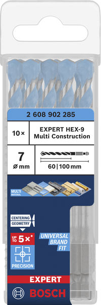 BOSCH EXPERT HEX-9 Multi Construction Bohrer, 7 x 60 x 100 mm BOSCH EXPERT HEX-9 Multi Construction Bohrer, 7 x 60 x 100 mm