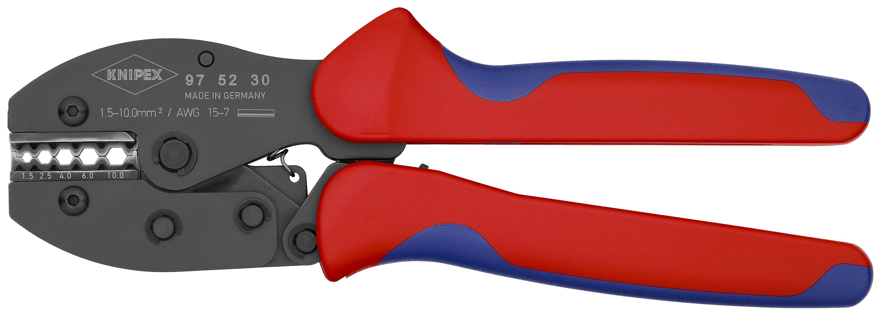 KNIPEX KNIPEX 97 52 30 SB PreciForce® Crimpzange 220 mm brüniert mit Mehrkomponenten-Hüllen