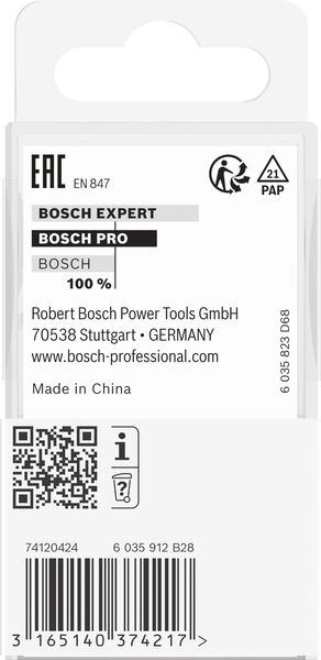 BOSCH Fasefräser, 6 mm, D1 34,9 mm, B 11,1 mm, L 14,7 mm, G 56 mm, 45°