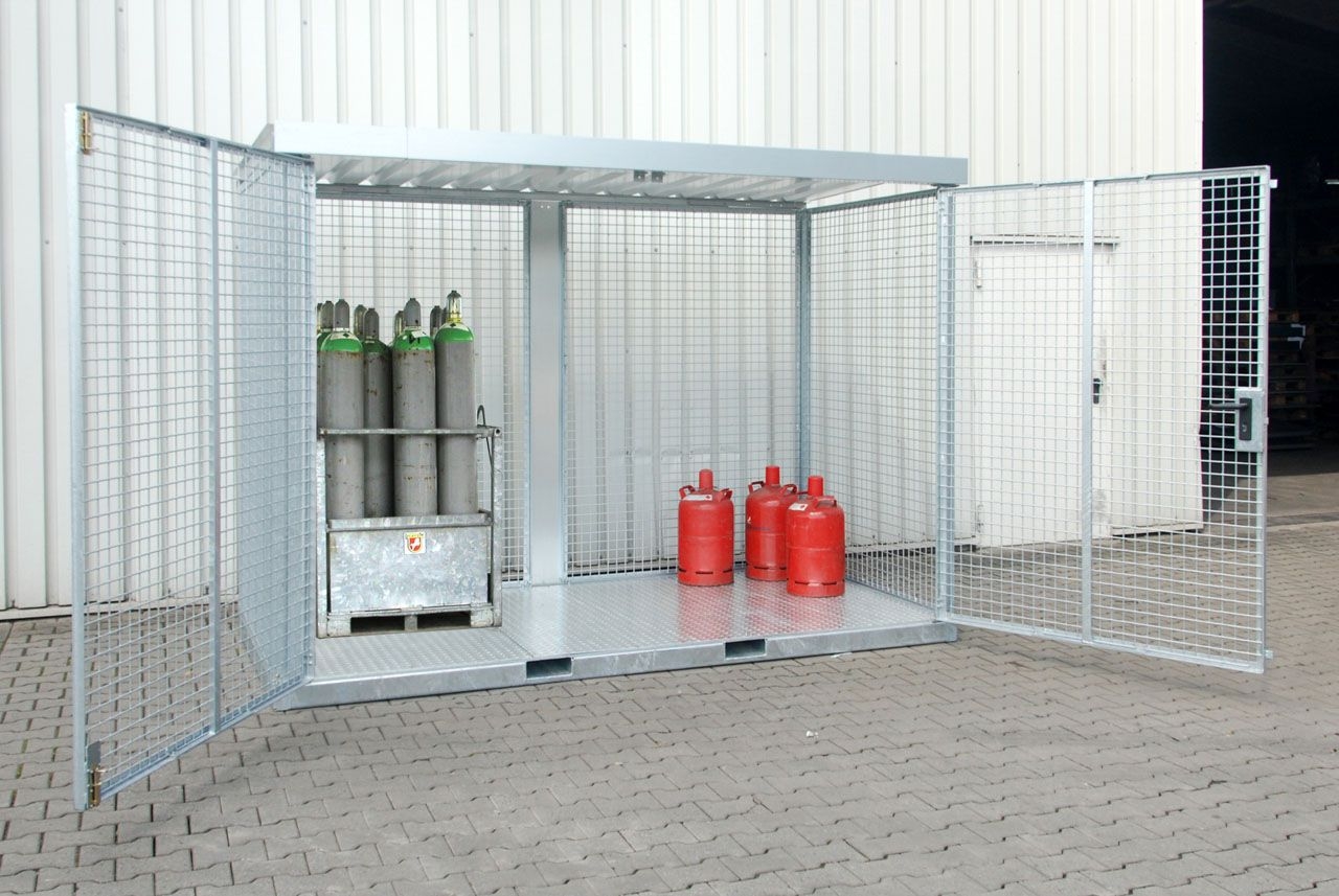 BAUER Gasflaschen-Container GFC-E/T M4, feuerverzinkt BAUER Gasflaschen-Container GFC-E/T M4, feuerverzinkt