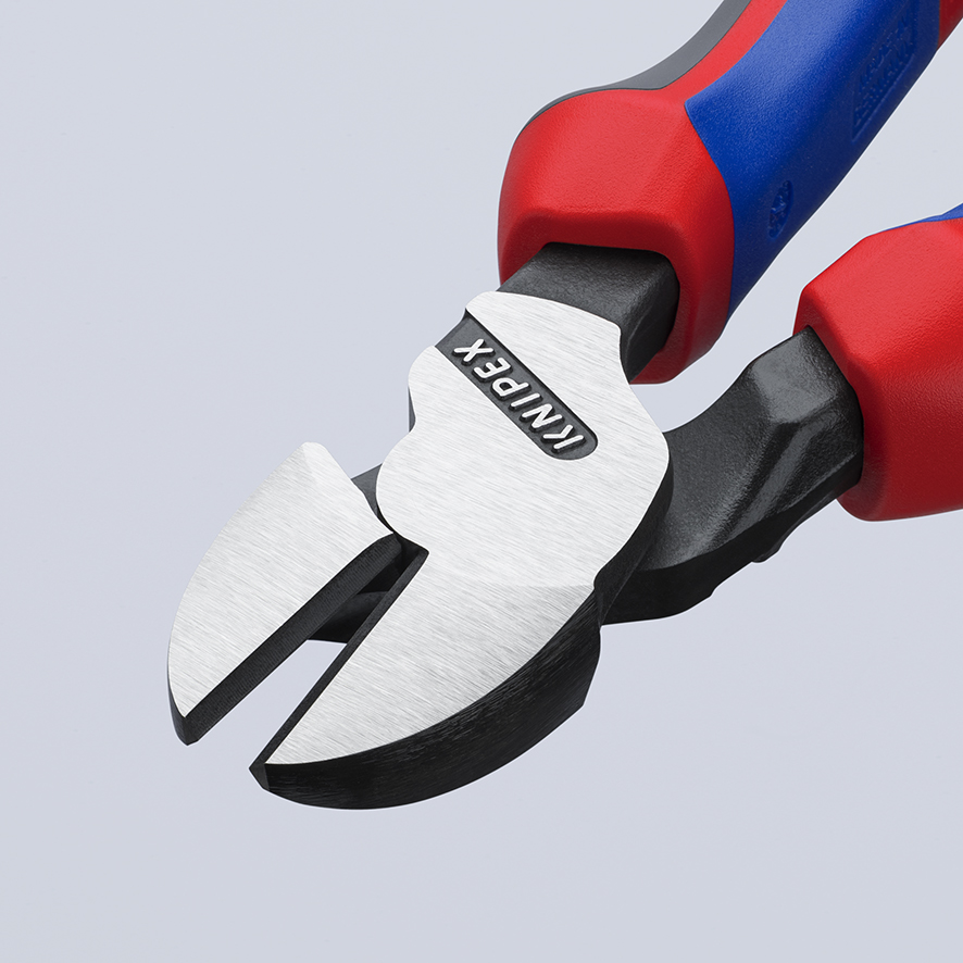 KNIPEX KNIPEX 74 02 200 SB Kraft-Seitenschneider 200 mm schwarz atramentiert mit Comfort-Griffen poliert