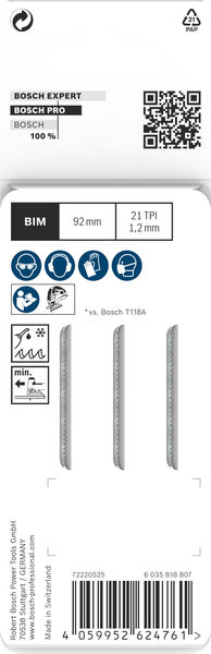 BOSCH PRO Metal medium T121AFC Stichsägeblatt, 92 mm, 3-tlg. BOSCH PRO Metal medium T121AFC Stichsägeblatt, 92 mm, 3-tlg.