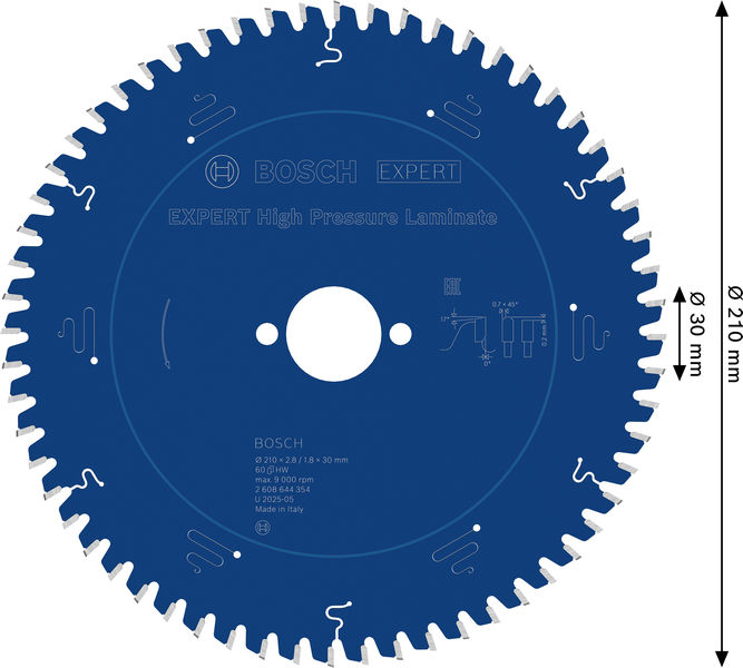 BOSCH EXPERT High Pressure Laminate Kreissägeblatt, 210x2,8/1,8x30 mm, Z60 BOSCH EXPERT High Pressure Laminate Kreissägeblatt, 210x2,8/1,8x30 mm, Z60