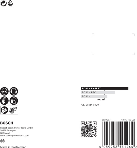 BOSCH EXPERT C470 Schleifscheibe, 125mm, K180, 8 Löcher, 5-tlg.