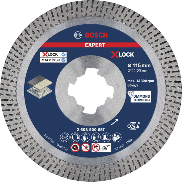 BOSCH EXPERT Hard Ceramic Diamanttrennscheibe, X-LOCK, 115x22,23 mm BOSCH EXPERT Hard Ceramic Diamanttrennscheibe, X-LOCK, 115x22,23 mm