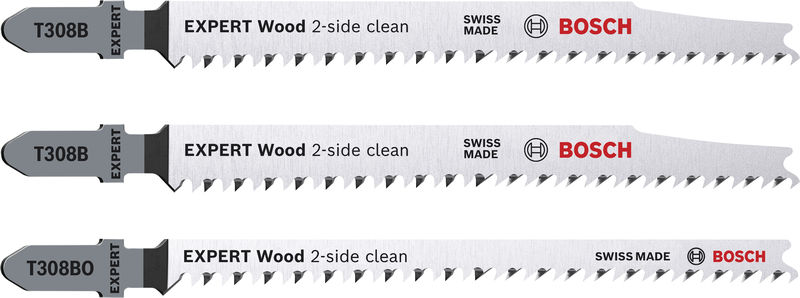BOSCH Expert Wood 2-side clean Stichsägeblatt-Set, 3-tlg.