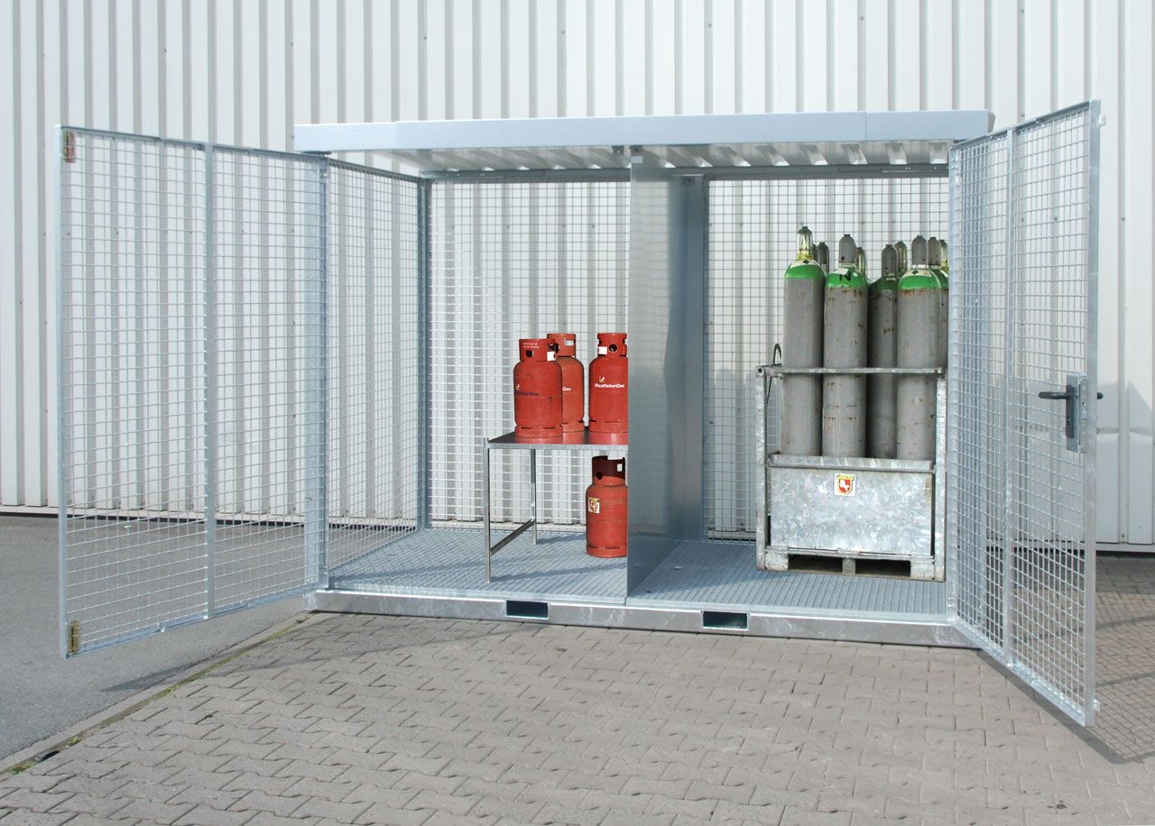 BAUER Gasflaschen-Container GFC-E/G M4, feuerverzinkt BAUER Gasflaschen-Container GFC-E/G M4, feuerverzinkt