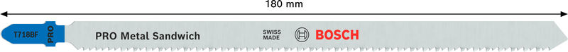 BOSCH PRO Metal Sandwich T718BF Stichsägeblatt, 180 mm, 5-tlg. BOSCH PRO Metal Sandwich T718BF Stichsägeblatt, 180 mm, 5-tlg.