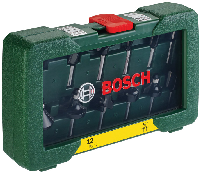 BOSCH 12-teiliges HM-Fräser-Set (1/4" Schaft)