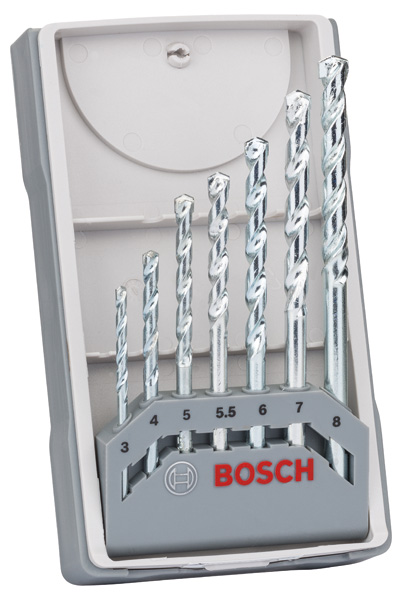 BOSCH 7-tlg. CYL-1 Mauerwerkbohrer-Set, 3/4/5/5.5/6/7/8 mm BOSCH 7-tlg. CYL-1 Mauerwerkbohrer-Set, 3/4/5/5.5/6/7/8 mm