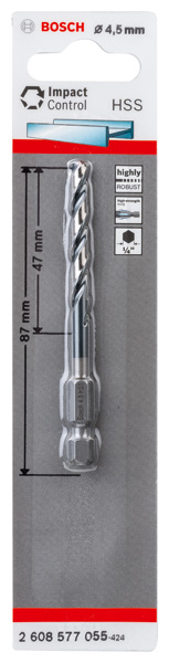 BOSCH HSS Spiralbohrer mit Sechskantschaft 4,5 mm
