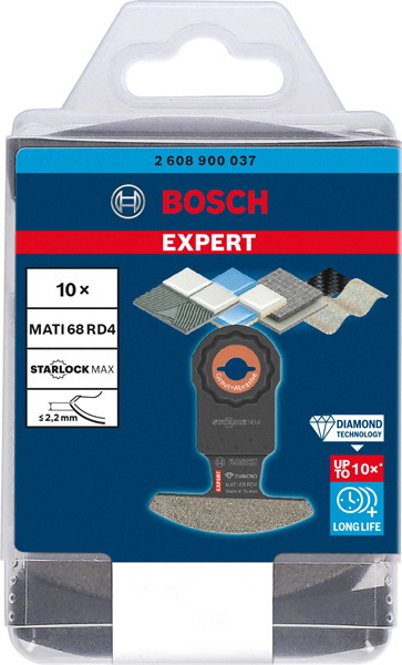 BOSCH EXPERT Corner Blade MATI 68 RD4 Blatt für Multifunktionswerkzeuge, 68 x 30 mm, 10-tlg.