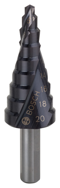BOSCH Stufenbohrer HSS-AlTiN, 4 - 20 mm, 6 mm, 50 mm, 9 Stufen