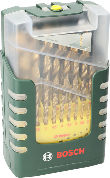 BOSCH 25-teiliges HSS-TiN-Metallbohrer-Set BOSCH 25-teiliges HSS-TiN-Metallbohrer-Set