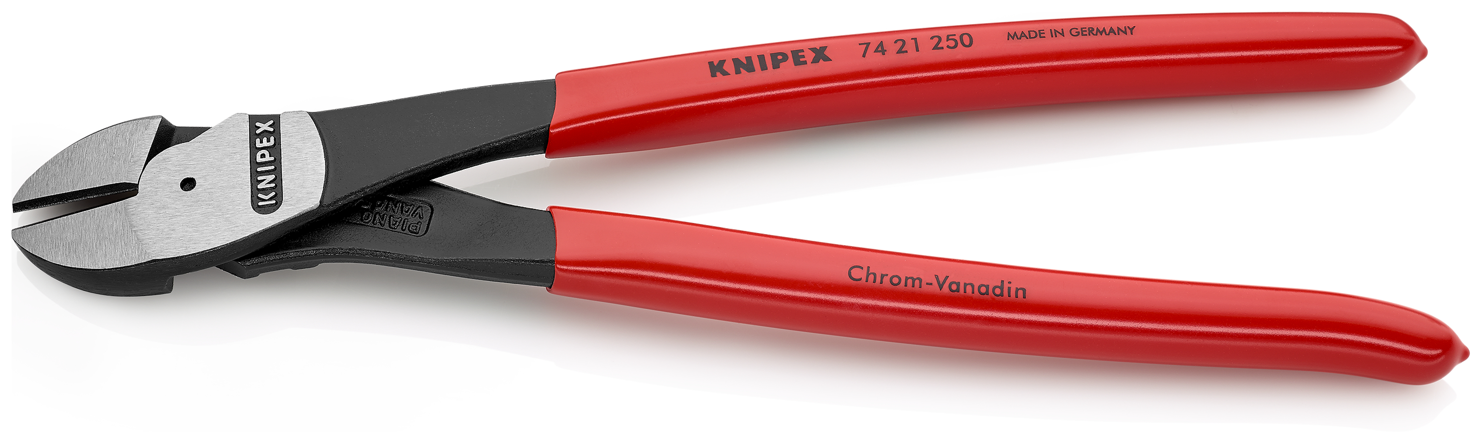 KNIPEX KNIPEX 74 21 250 Kraft-Seitenschneider 250 mm schwarz atramentiert mit Kunststoff überzogen poliert KNIPEX KNIPEX 74 21 250 Kraft-Seitenschneider 250 mm schwarz atramentiert mit Kunststoff überzogen poliert