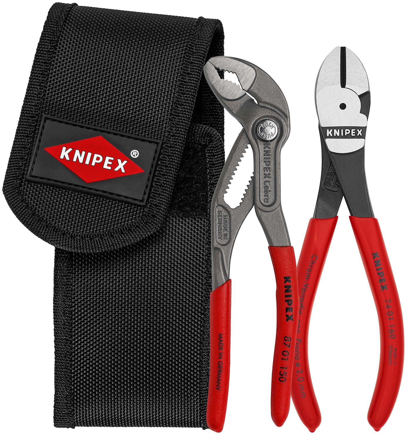 KNIPEX KNIPEX 00 20 72 V02 Mini-Zangenset in Werkzeuggürteltasche 1 x 87 01 150, 1 x 74 01 160 160 mm KNIPEX KNIPEX 00 20 72 V02 Mini-Zangenset in Werkzeuggürteltasche 1 x 87 01 150, 1 x 74 01 160 160 mm