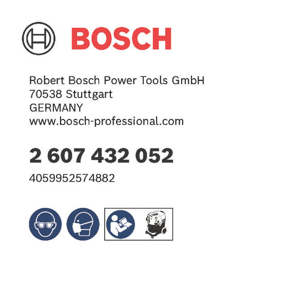BOSCH Flache Plisseefilter H-Klasse (HEPA), PTFE, passend zu: GAS 35 H AFC