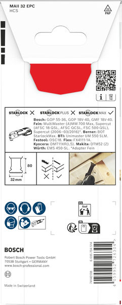 BOSCH MAII 32 EPC Holz Tauchsägeblatt, Starlock, 32 x 80 mm