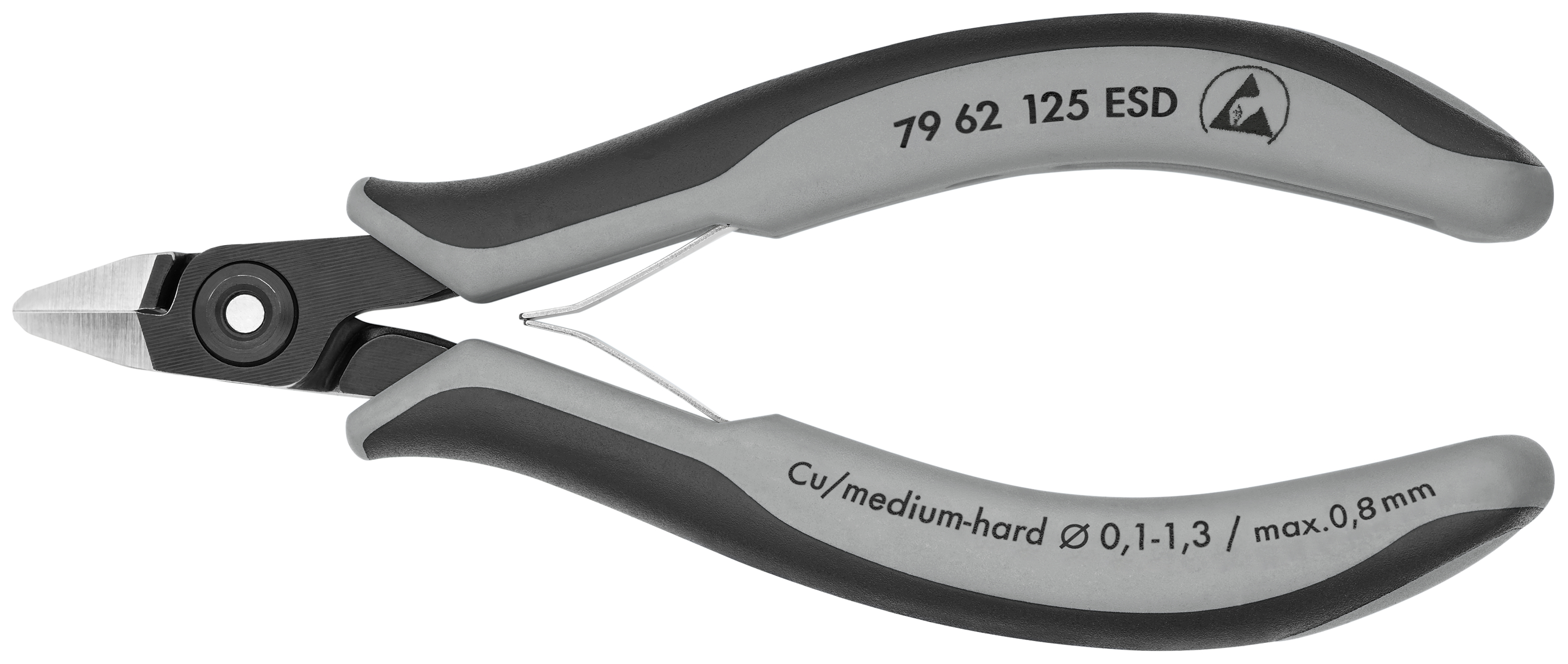 KNIPEX KNIPEX 79 62 125 ESD Präzisions-Elektronik-Seitenschneider ESD 125 mm brüniert mit Mehrkomponenten-Hüllen poliert KNIPEX KNIPEX 79 62 125 ESD Präzisions-Elektronik-Seitenschneider ESD 125 mm brüniert mit Mehrkomponenten-Hüllen poliert