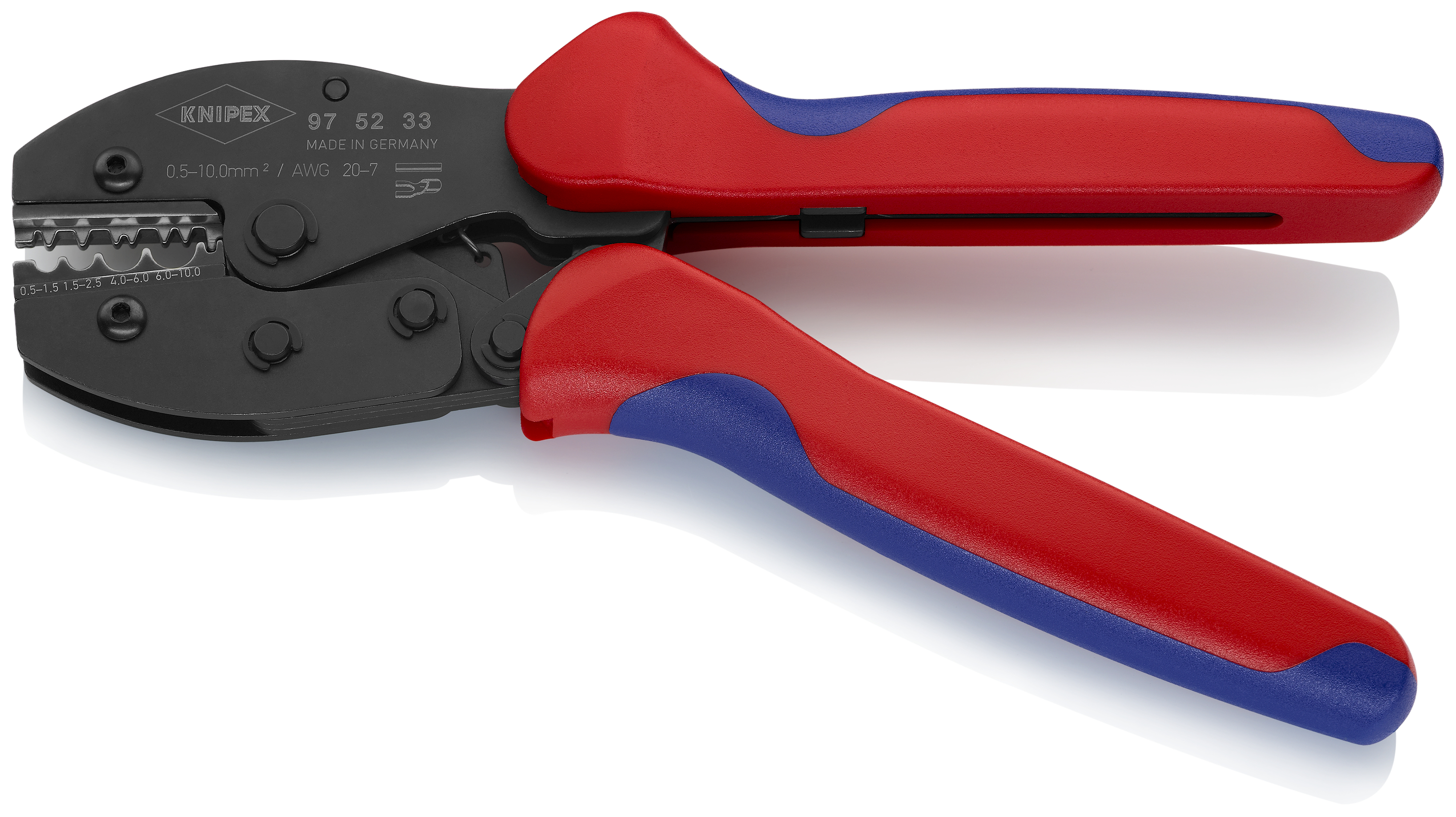 KNIPEX KNIPEX 97 52 33 SB PreciForce® Crimpzange 220 mm brüniert mit Mehrkomponenten-Hüllen