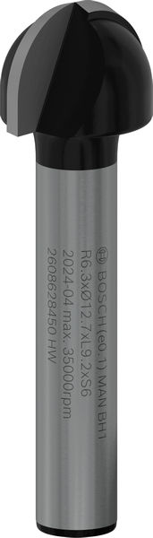 BOSCH PRO Hohlkehlfräser, R 6,3, Schaft 6 mm