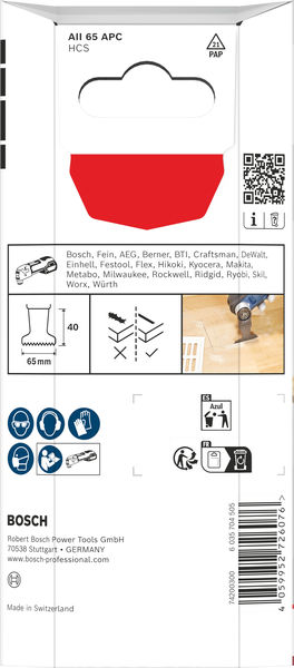 BOSCH AII 65 APC Holz Tauchsägeblatt, Starlock, 65 x 40 mm, 5-tlg.