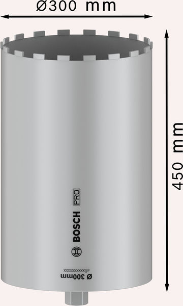 BOSCH PRO Nassbohrkrone, 300 x 450 mm, 1 1/4" UNC BOSCH PRO Nassbohrkrone, 300 x 450 mm, 1 1/4" UNC