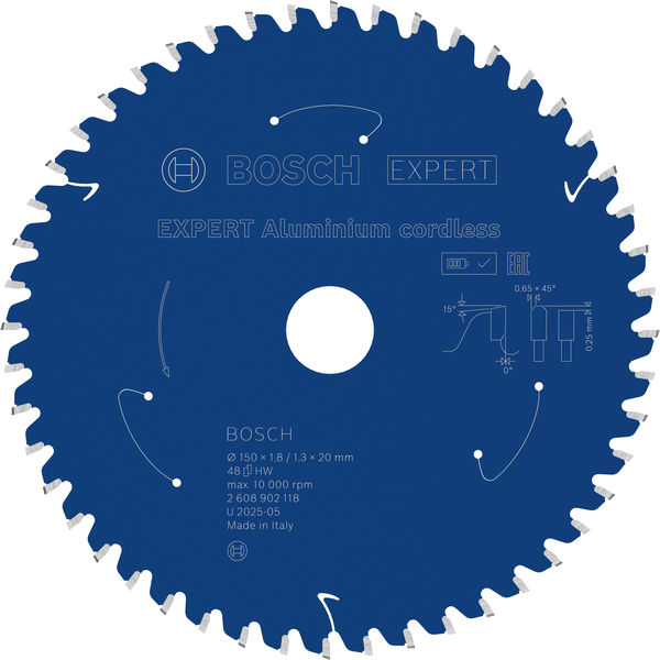 BOSCH EXPERT Aluminium Kreissägeblatt, 150x20 mm, Z48