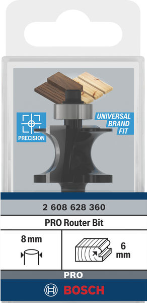 BOSCH PRO Halbstabfräser, R 6, Schaft 8 mm