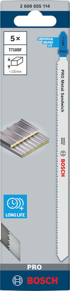 BOSCH PRO Metal Sandwich T718BF Stichsägeblatt, 180 mm, 5-tlg.